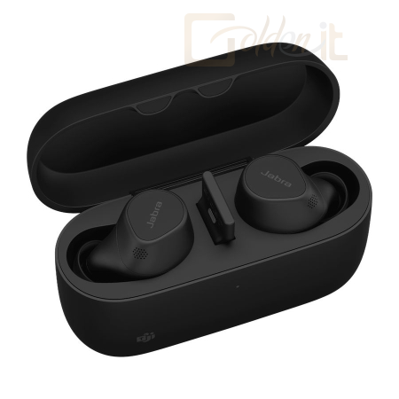 Fejhallgatók, mikrofonok Jabra Evolve2 Buds MS Headset + Wireless Charging Pad Black - 20797-999-989