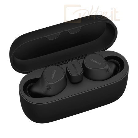 Fejhallgatók, mikrofonok Jabra Evolve2 Buds UC Headset + Wireless Charging Pad Black - 20797-989-889