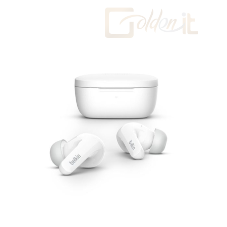 Fejhallgatók, mikrofonok Belkin SoundForm Flow Noise Cancelling Earbuds White - AUC006BTWH