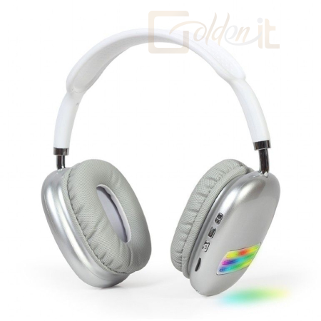 Fejhallgatók, mikrofonok Gembird BHP-LED-02 Bluetooth Headset with LED Light effect White - BHP-LED-02 WHITE