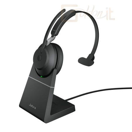 Fejhallgatók, mikrofonok Jabra Evolve2 65 UC Mono Bluetooth Headset + Charging Station Black - 26599-889-889