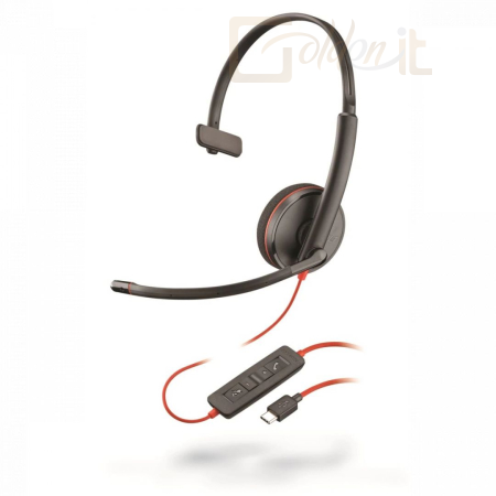 Fejhallgatók, mikrofonok Poly Plantronics Blackwire 3210 USB-C Headset Black - 209748-201