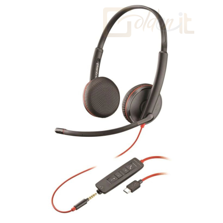 Fejhallgatók, mikrofonok Poly Plantronics Blackwire 3225 Duo USB-C Headset Black - 209751-201