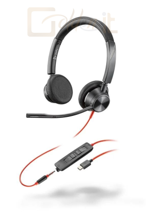 Fejhallgatók, mikrofonok Poly Plantronics Blackwire 3325 USB-C Headset Black - 213939-01