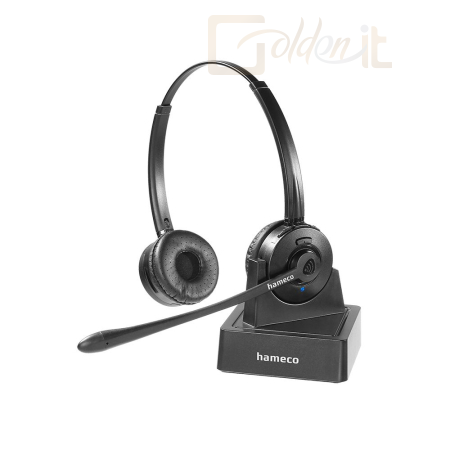 Fejhallgatók, mikrofonok Hameco HS-8550D-BT Wireless Bluetooth Headset Black - HS-8550D-BT
