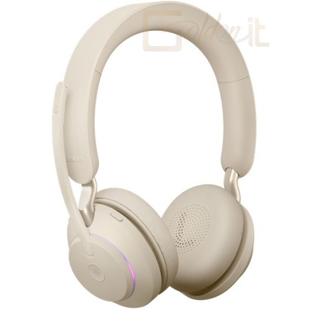 Fejhallgatók, mikrofonok Jabra Evolve2 65 MS Teams Stereo Bluetooth Headset Beige - 26599-999-998