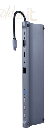 Notebook kiegészitők Gembird A-CM-COMBO11-01 USB Type-C 11-in-1 Multi-Port Adapter Space Grey - A-CM-COMBO11-01