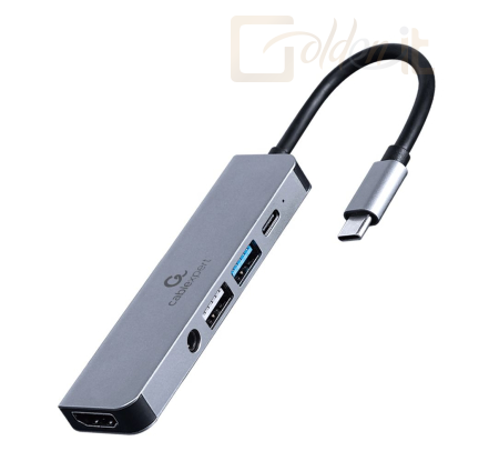 Notebook kiegészitők Gembird A-CM-COMBO5-02 USB Type-C 5-in-1 Multi-Port Adapter Space Grey - A-CM-COMBO5-02