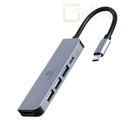 Notebook kiegészitők Gembird A-CM-COMBO5-03 USB Type-C 5-in-1 Multi-Port Adapter Space Grey - A-CM-COMBO5-03