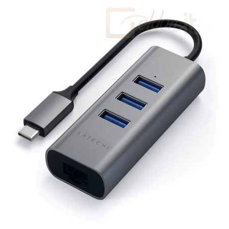 Notebook kiegészitők Satechi Type-C 2 in 1 USB HUB with Ethernet Space Grey - ST-TC2N1USB31AM