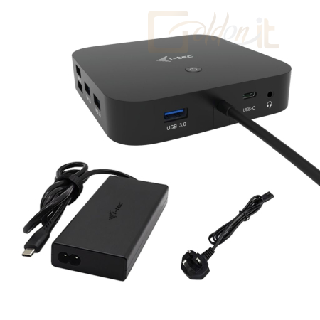 Notebook kiegészitők I-TECH USB-C HDMI Dual DP Docking Station with Power Delivery 100W + i-tec Universal Charger 100W - C31TRI4KDPDPRO100