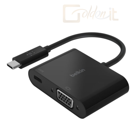 Notebook kiegészitők Belkin USB-C to VGA + Charge Adapter - AVC001BTBK