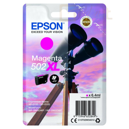 Nyomtató - Tintapatron Epson T02W3 (502XL) Magenta tintapatron - C13T02W34010