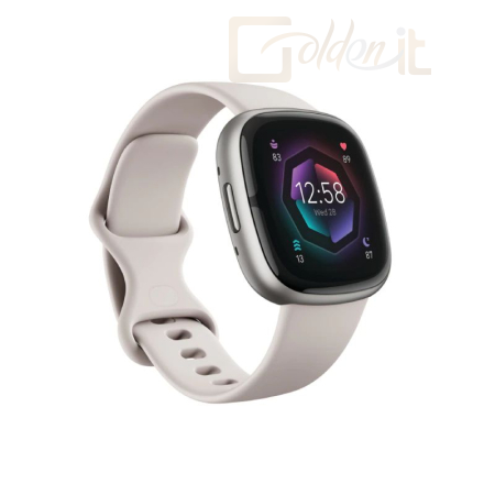 Okosóra Fitbit Sense 2 Lunar White/Platinum Aluminum - FB521SRWT