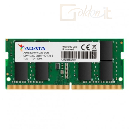 RAM - Notebook A-Data ADATA DDR4 SO-DIMM 16GB 3200Mhz Single Tray - AD4S320016G22-SGN