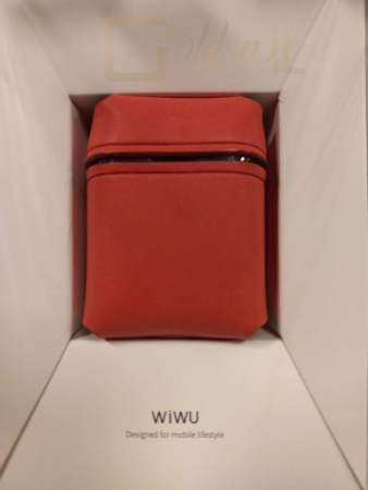 Kellék - Wiwu Lux Airpods tok Case leather red
