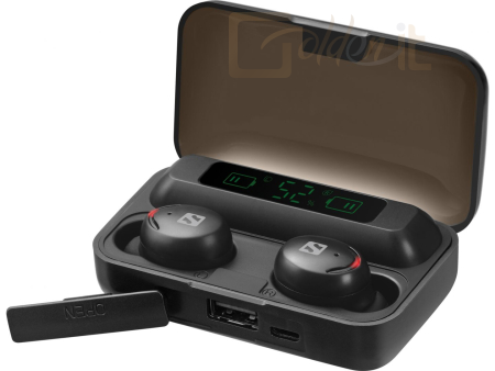 Fejhallgatók, mikrofonok Sandberg Bluetooth Earbuds + Powerbank Black - 126-38