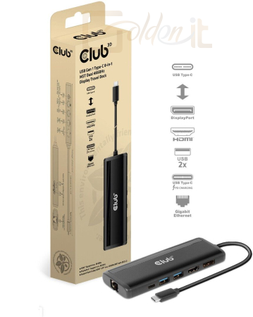 Notebook kiegészitők Club3D USB Gen 1 Type-C 8-in-1 MST Dual 4K60Hz Display Travel Dock - CSV-1597
