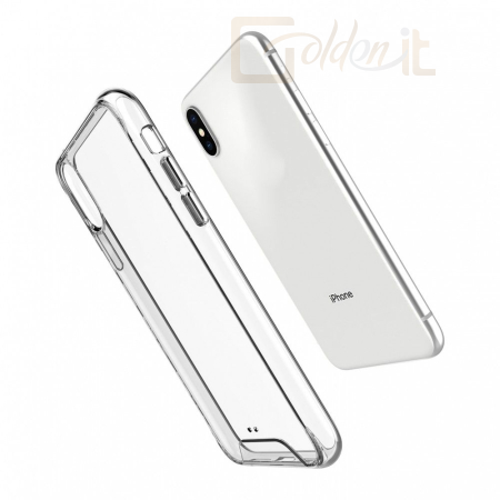 Okostelefon kiegészítő Cellect iPhone 12 mini impact-resistant Silicone cover Transparent - CEL-SHCK-IPH12-TP