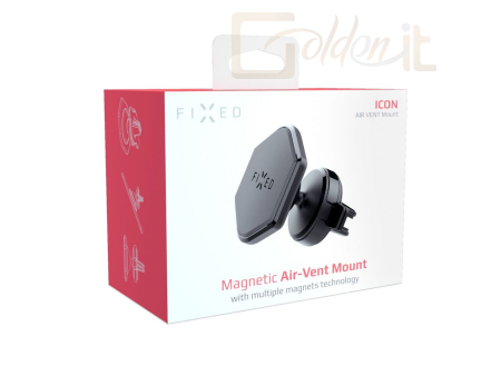 Okostelefon kiegészítő FIXED Magnetic holder Icon Air Vent ventilation with hinge Fekete - FIXIC-VENT-BK