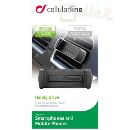 Okostelefon kiegészítő Cellularline Universal ventilation holder Handy Drive, black - HANDYDRIVEK