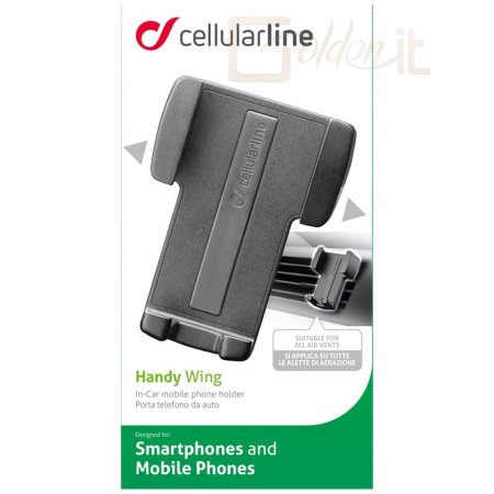 Okostelefon kiegészítő Cellularline Universal ventilation holder Handy Wing, black - HANDYWINGK