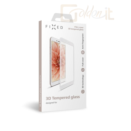 Okostelefon kiegészítő FIXED teljes kijelzős üvegfólia Apple iPhone 6/6S/7/8 telefonokhoz, fehér - FIXG3D-100-033WH