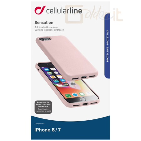 Okostelefon kiegészítő Cellularline Crotective Silicone Case Sensation for Apple iPhone 6/7/8/SE (2020), Old Pink - SENSATIONIPH747P