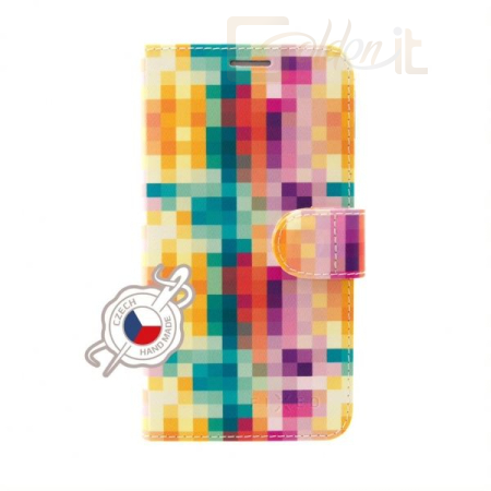 Okostelefon kiegészítő FIXED Wallet oldalranyíló telefontok FIT Apple iPhone XS, Kockamintás - FIXFIT-363-DI