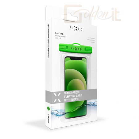 Okostelefon kiegészítő FIXED Waterproof floating pocket for mobile phone Float Edge with IPX8 certification, lime - FIXFLT-EG-LM