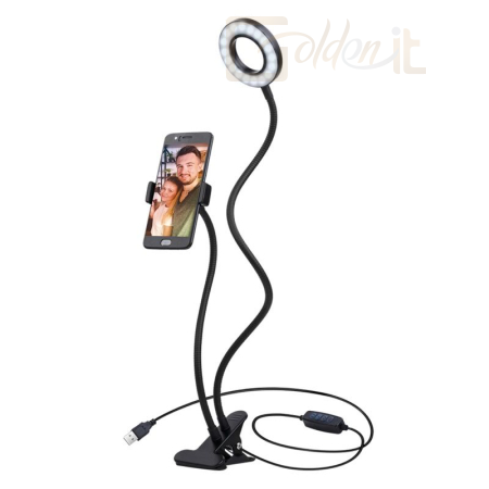 Okostelefon kiegészítő Platinet PMRL3 Ring Light with Flexible Phone Clip Black - PMRL3
