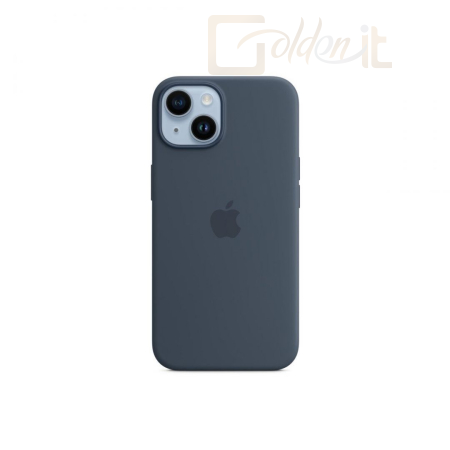 Okostelefon kiegészítő Apple iPhone 14 Silicone Case with MagSafe Storm Blue - MPRV3