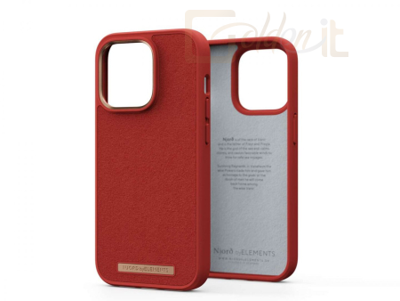 Okostelefon kiegészítő Njord Suede Comfort+ Case iPhone 14 Pro Burnt Orange - NA43CM07