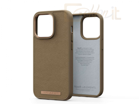 Okostelefon kiegészítő Njord Suede Comfort+ Case iPhone 14 Pro Camel - NA43CM04