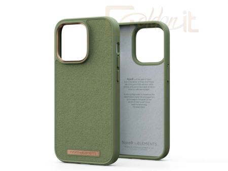 Okostelefon kiegészítő Njord Suede Comfort+ Case iPhone 14 Pro Olive - NA43CM06