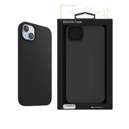 Okostelefon kiegészítő Next One MagSafe Silicone Case iPhone 14 Black - IPH-14-MAGCASE-BLACK