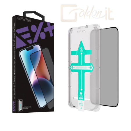 Okostelefon kiegészítő Next One All-Rounder Privacy Glass Screen Protector For iPhone 14 Plus Clear - IPH-14PLUS-PRV