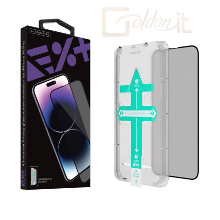 Okostelefon kiegészítő Next One All-Rounder Privacy Glass Screen Protector For iPhone 14 Pro Clear - IPH-14PRO-PRV