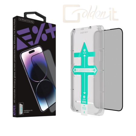 Okostelefon kiegészítő Next One All-Rounder Privacy Glass Screen Protector For iPhone 14 Pro Max Clear - IPH-14PROMAX-PRV
