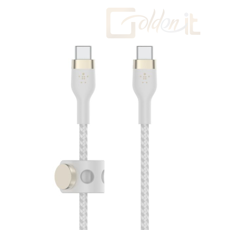 Okostelefon kiegészítő Belkin BoostCharge Pro Flex USB-C to USB-C Cable 1m White - CAB011bt1MWH