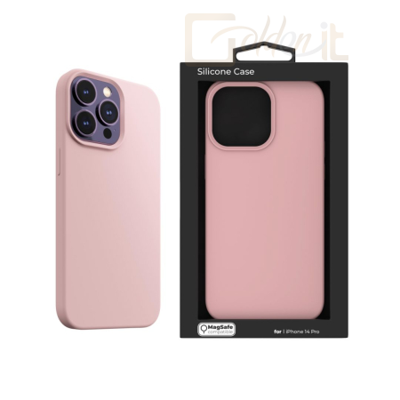 Okostelefon kiegészítő Next One MagSafe Silicone Case iPhone 14 Pro Ballet Pink - IPH-14PRO-MAGSAFE-PINK