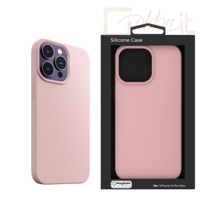 Okostelefon kiegészítő Next One MagSafe Silicone Case iPhone 14 Pro Max Ballet Pink - IPH-14PROMAX-MAGSAFE-PINK