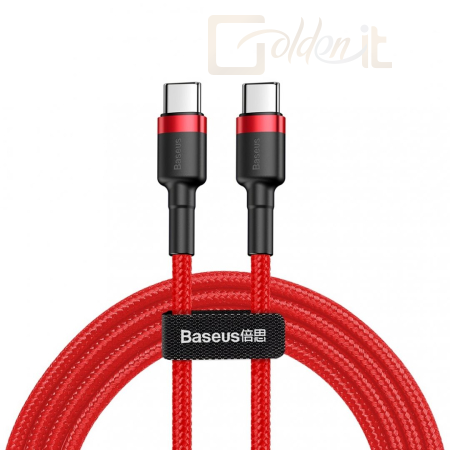 Okostelefon kiegészítő Baseus  Cafule USB Type-C - USB Type-C QC3.0 cable 2m Red - CATKLF-H09