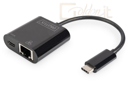Hálózati eszközök Digitus USB-Type-C Gigabit Ethernet Adapter + PD - DN-3027