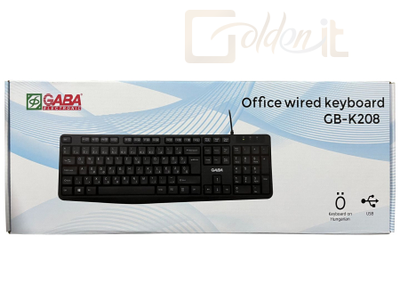 Billentyűzet Gaba GB-K208 Office Wired Keyboard Black HU - GB-K208