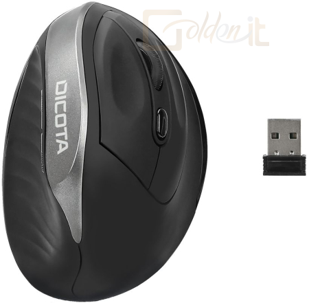 Egér Dicota Relax Wireless Ergonomic Mouse Black - D31981
