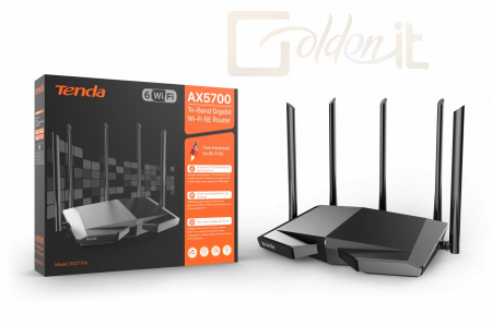 Hálózati eszközök Tenda RX27 Pro AX5700 Tri-Band Gigabit Wi-Fi 6E Router - RX27PRO