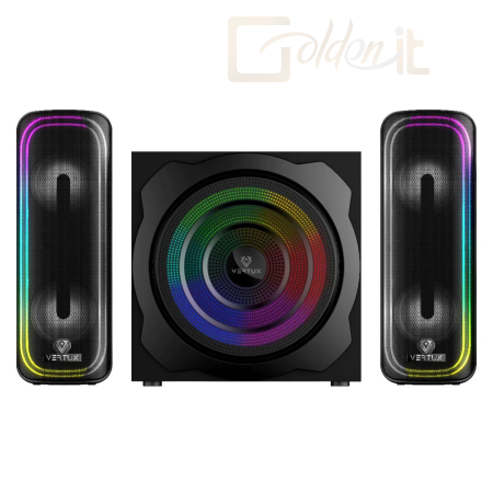 Hangfal VERTUX SonicThunder-50 RGB Bluetooth Gaming Speaker Black - SONICTHUNDER-50.EU