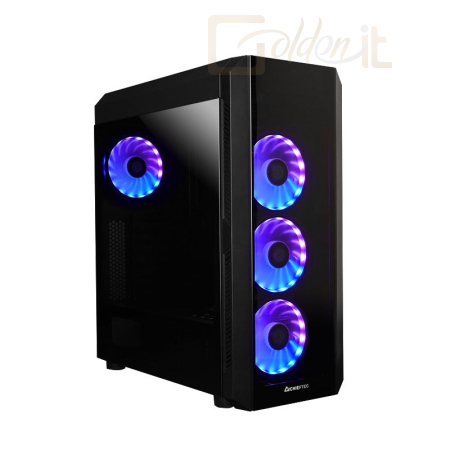 Ház Chieftec Scorpion 3 Gaming Tempered Glass Black - GL-03B-OP