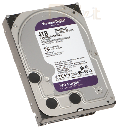 Winchester (belső) Western Digital 4TB 5400rpm SATA-600 256MB Purple WD43PURZ - WD43PURZ